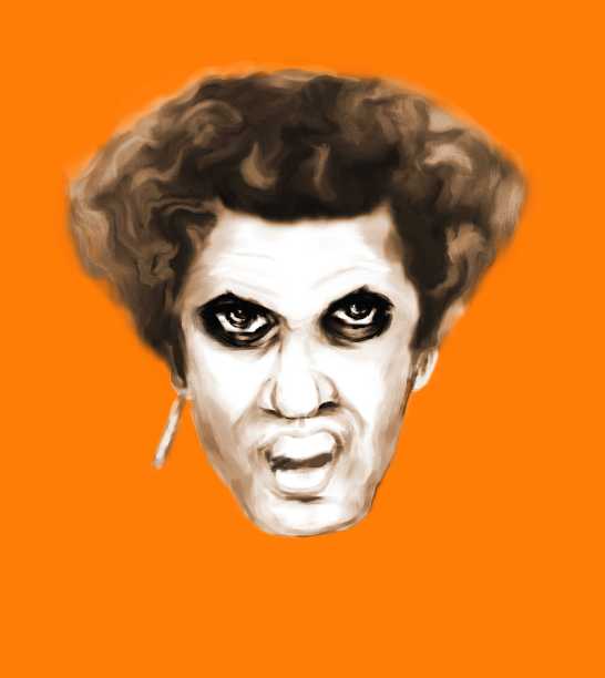 一个男人象征着愤怒，偏执，侵略。用蜡笔技法制作的图片下载