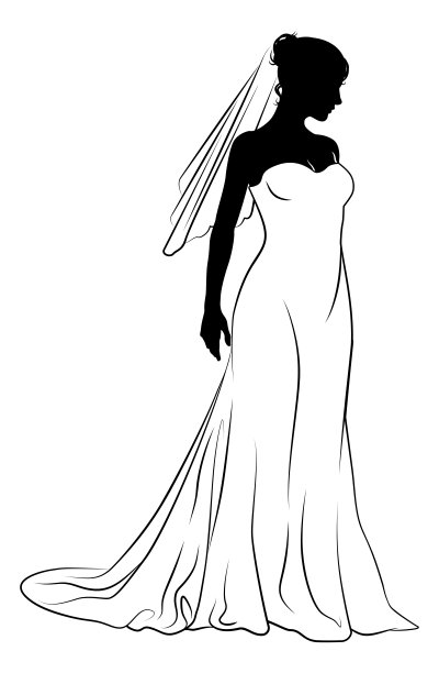 新娘新娘婚纱剪影女子设计图片下载