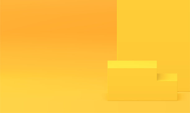 三维平台楼梯黄色台阶平台角结构赢得庆典奖竞技场矢量图片下载