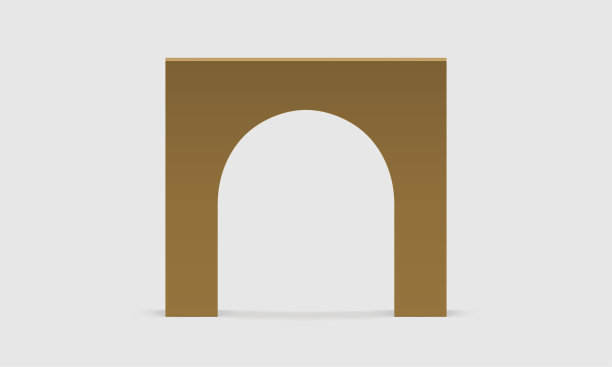 金色的三维角拱金属结构装饰元素溢价设计现实向量图片下载