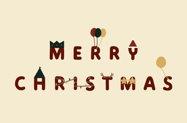 手写圣诞快乐与圣诞派对配件。图片下载