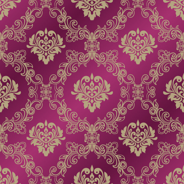 无缝图案与锦缎装饰。粉红色的墙纸。矢量插图。图片下载