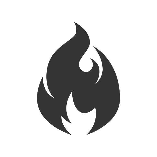 火图标，简单的黑色表情符号在平面风格图片下载