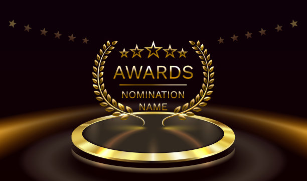 奖项提名名称领奖台，金奖活动，现场颁奖。向量图片下载