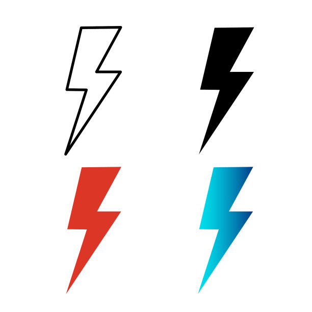 抽象闪电剪影插图图片下载