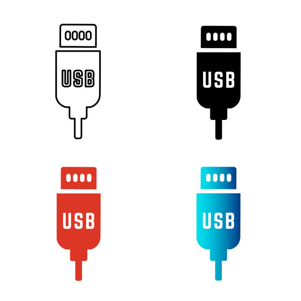 摘要Usb电缆轮廓插图图片下载