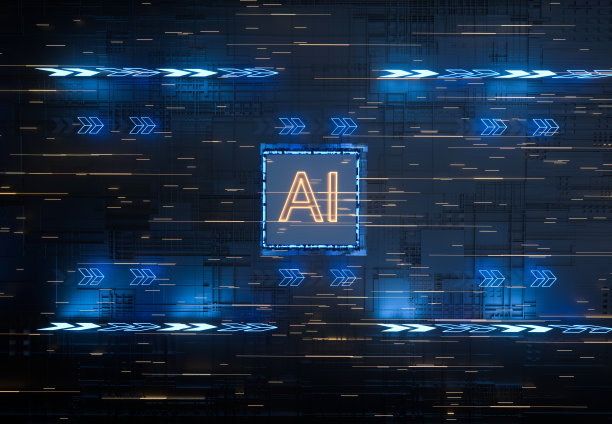 人工智能芯片3D渲染图图片下载