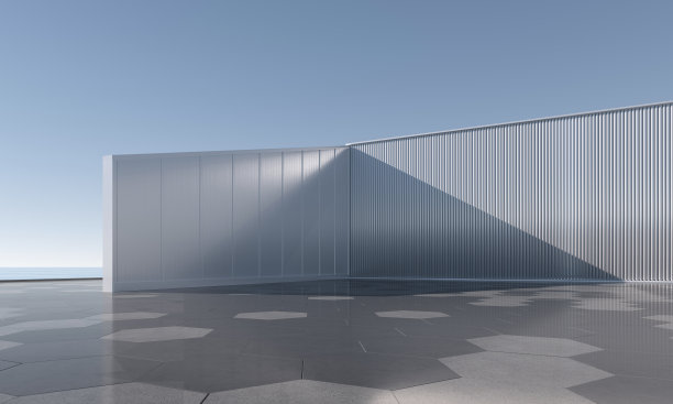 空旷的广场前的现代建筑图片下载