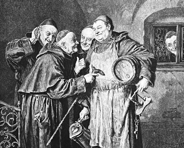 酒庄里快乐的修道士图片下载