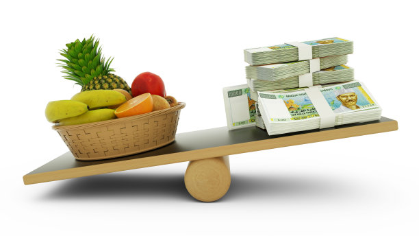 吉布提的通货膨胀，衡量吉布提货币对食品，高生活成本，3d渲染图片下载