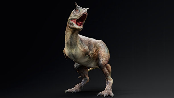 食肉动物的姿态渲染背景。三维渲染图片下载