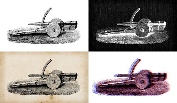 科学发现的古董插图:战争武器和爆炸物图片下载