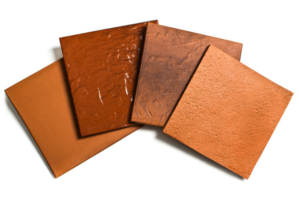 各种红色瓷砖隔离在白色背景图片下载