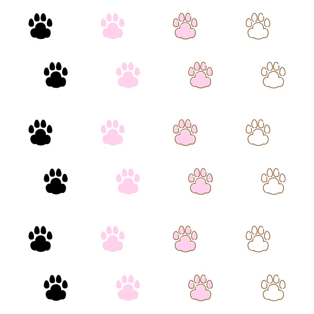 矢量插图简单的动物脚印。图片下载