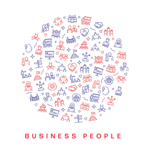 商务人士相关图案设计。现代线条风格设计图片下载