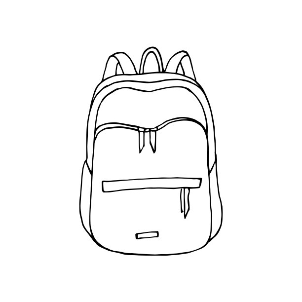 露营或上学用的背包。涂鸦风格。矢量插图。图片下载