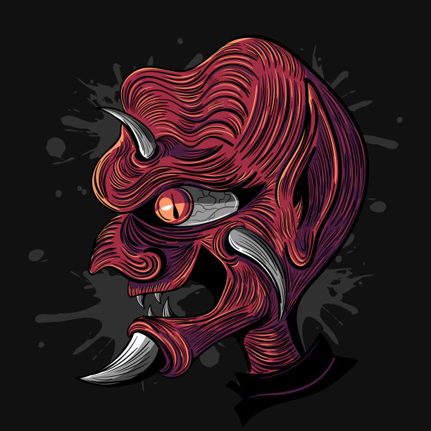 恶魔的角色代表了人性黑暗和隐藏的一面，体现了邪恶和诱惑。这是一个引人注目的形象，抓住了恶魔形象的本质，在其所有的地狱般的辉煌图片下载