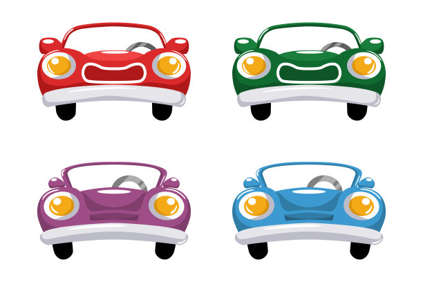 汽车漫画卡通矢量设计图片下载