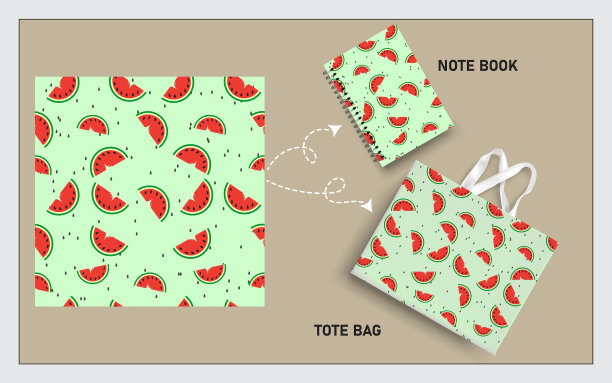 模拟手提袋和笔记本与切片图片下载