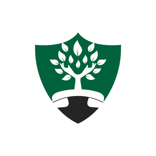 手机与手形树图标Logo设计模板图片下载