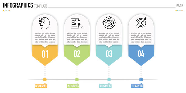折纸信息图表的业务演示图片下载