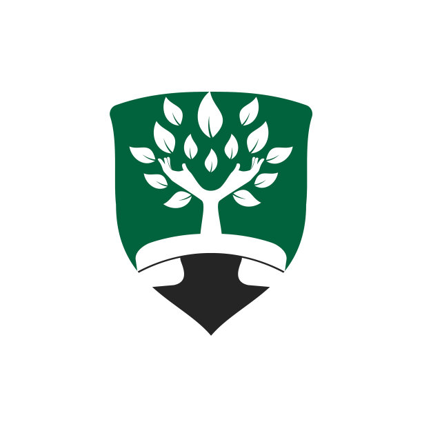 手机与手形树图标Logo设计模板图片下载