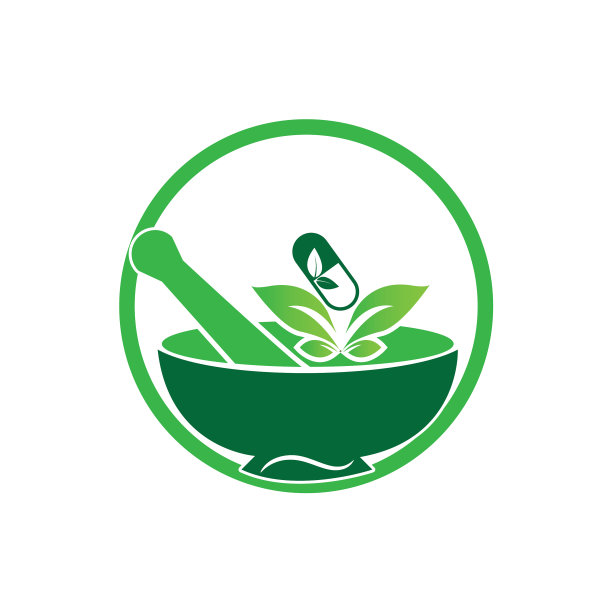 药房标志图标模板草药标志图片下载