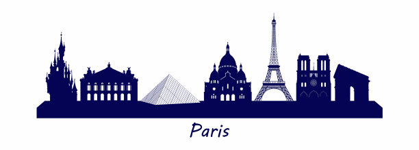 巴黎城市剪影图片下载