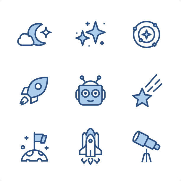 空间-像素完美蓝色图标图片下载