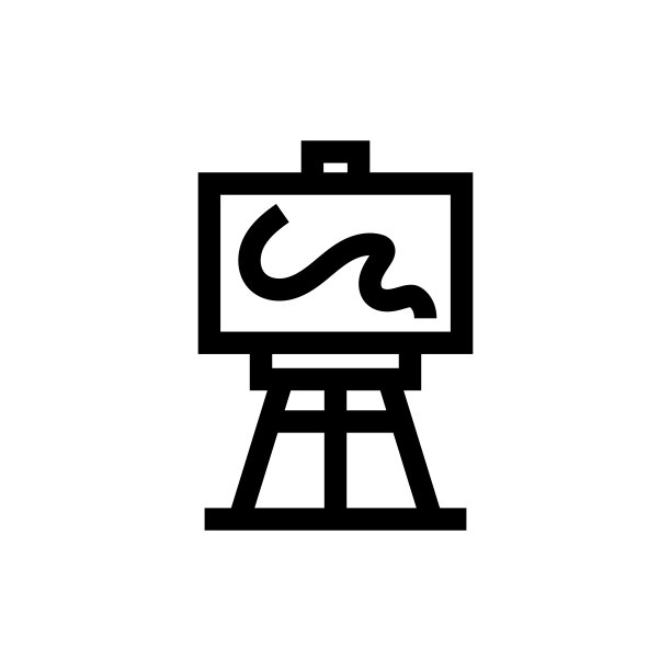 画架线条图标，设计，像素完美，可编辑笔触。标志、标志、符号。艺术家，油画。图片下载