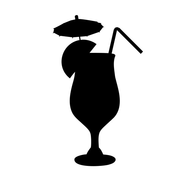 矢量形状的鸡尾酒杯与柠檬饮料。图片下载