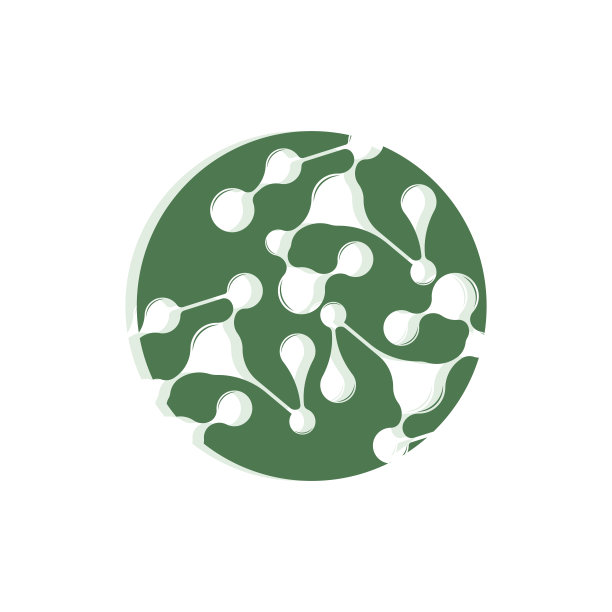 神经元标志，细胞Dna网络矢量，和粒子技术，简单的插图模板设计图片下载