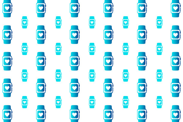 智能手表与心形图案背景图片下载