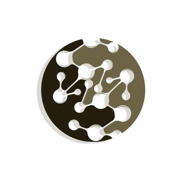 神经元标志，细胞Dna网络矢量，和粒子技术，简单的插图模板设计图片下载