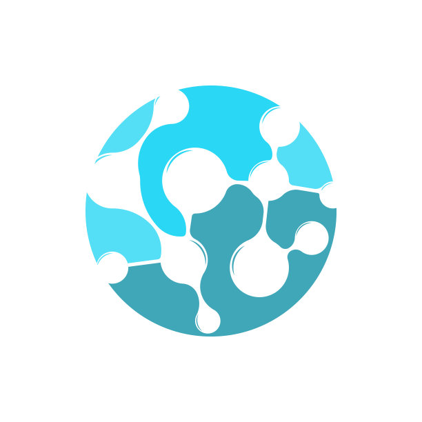 神经元标志，细胞Dna网络矢量，和粒子技术，简单的插图模板设计图片下载