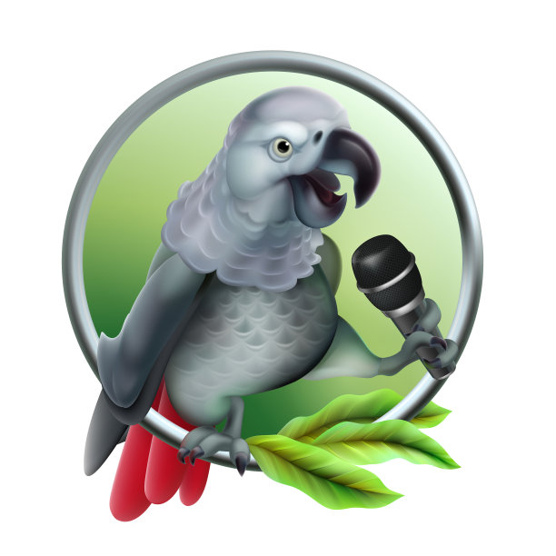 会说话的鹦鹉拿着麦克风。向量现实。向量网技术。图片下载
