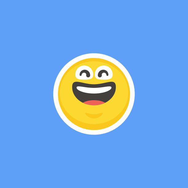 表情贴纸蓝色背景图片下载