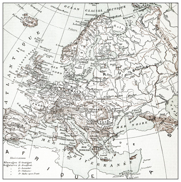 法国古欧洲地图图片下载