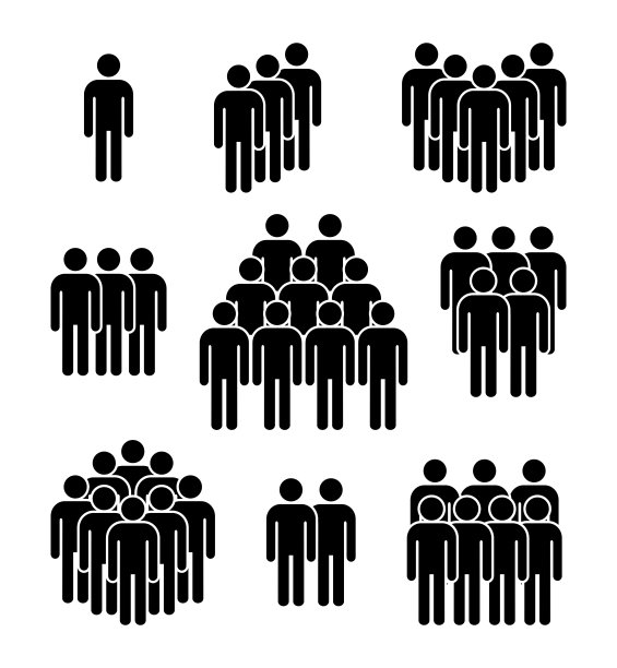 人物图标集。人群的象征。图片下载