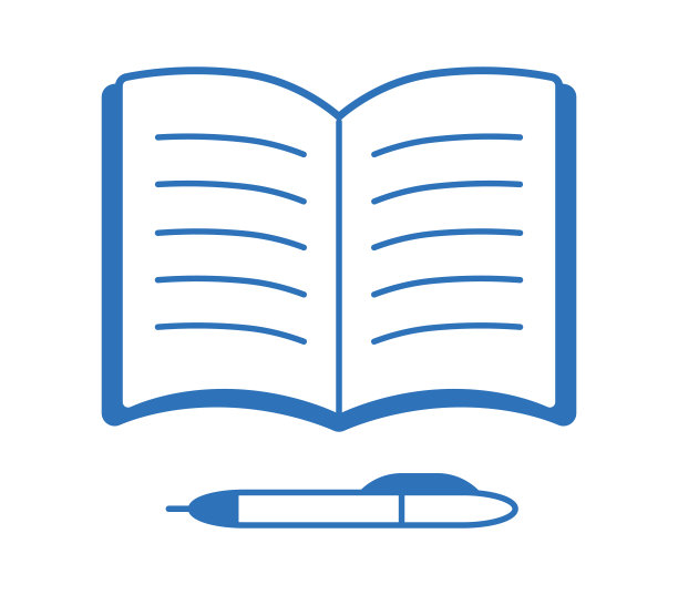 打开一本书或日记，拿一支笔图片下载