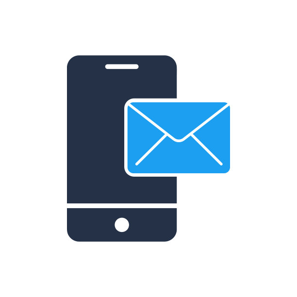 带有智能手机图标的邮件图片下载