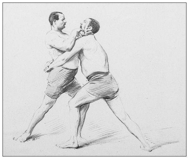 古董插图:摔跤图片下载