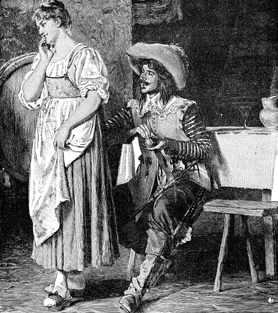 17世纪的法国，男人和女人调情图片下载