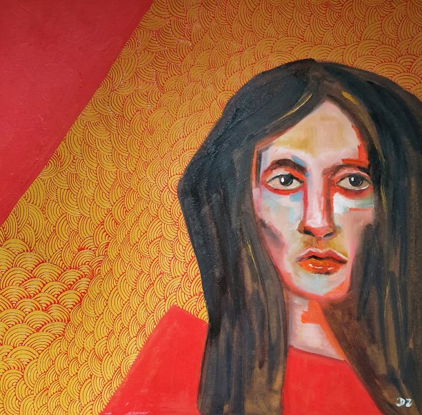 抽象女性油画肖像图片下载