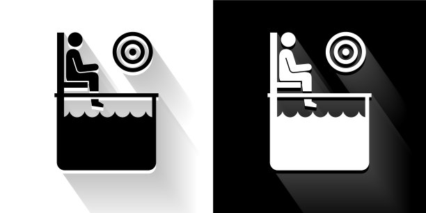 灌篮坦克黑色和白色图标与长影子图片下载