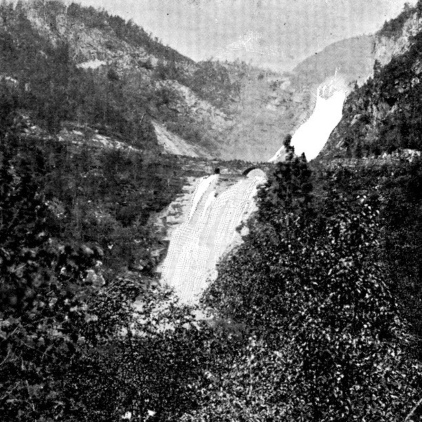 瀑布Hordaland，挪威- 19世纪图片下载