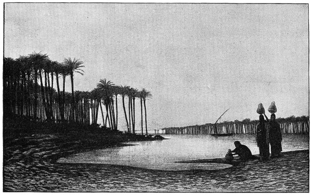 查尔斯·西奥多·弗雷尔创作的尼罗河日落 - 19世纪图片下载