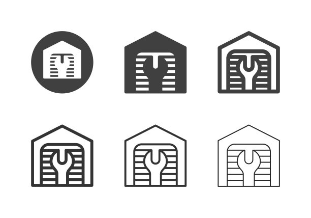 汽车修理店图标-多系列图片下载