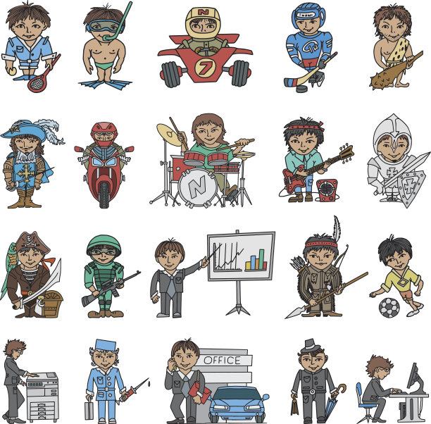 有趣的人物涂鸦集图片下载