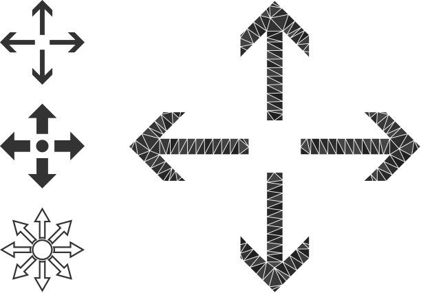多边形展开箭头图标等图片下载